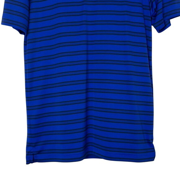 Under Armour Golf Polo Shirt Mens Small Blue Black Loose Fit Striped - Picture 4 of 6